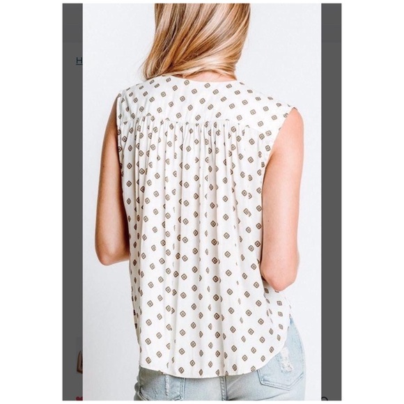 💥Free People Printed Tie-Front Top - Picture 4 of 8